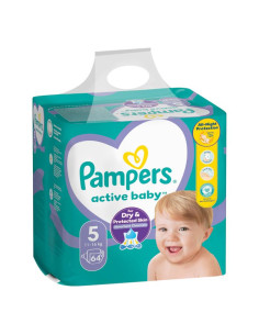 PAMPERS 9- ДДС Active Baby Размер 5, пелени, GP, 64 бр.