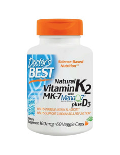 BEST Natural Vitamin K2 MK-7 180 mcg | Plus D-3