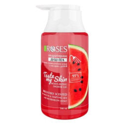 НОВО TASTE MY SKIN Хидратиращ натурален душ гел с екстракт от ДИНЯ 300мл ROSES