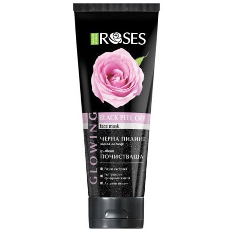 ROSES Glowing черна пилинг маска за лице NATURE OF AGIVA, 100мл