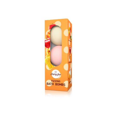 D Dairy Fun Bath Bombs 3x100gr.Peach&Mango, Caramel&Apple, Milk&Honey