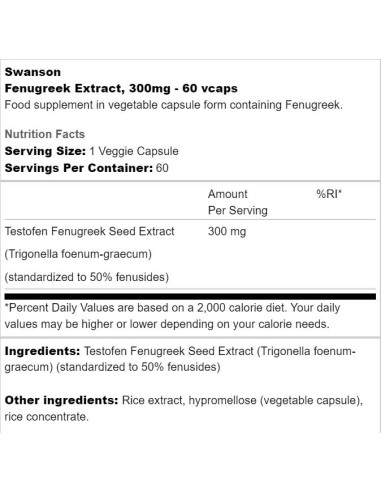 Fenugreek Extract 300 mg | Testofen