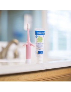 Четка и паста за зъби Dr.Browns розов