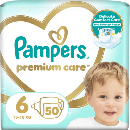 PAMPERS 9% ДДС Premium Care Размер 6, пелени, JP S6, 50 бр.