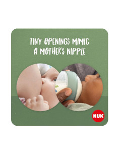 Комплект пластмасови шишета каучуков биберон Nuk Termo Control for Nature perfect start, 0-6м, 6 части