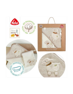 babyFEHN - Комплект хавлия и изтривалка Овца Bio FehnNATUR, 70x70 20см 2