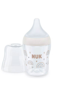 Бебешко пластмасово шише Nuk Termo Control Perfect Match, 150 мл, силиконов биберон S, 0-3м, дъга