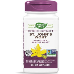 Подобрява настроението - Жълт кантарион премиум екстракт - St. John`s Wort 420 mg, 90 капсули Nature’s Way