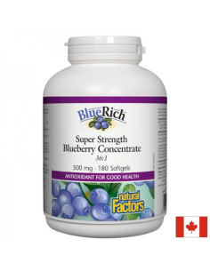 BlueRich Blueberry Concentrate 36:1/ Синя боровинка супер концентрат 500 mg х 180 софтгел капсули
