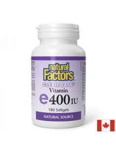 Антиоксидант Витамин E Clear Base 400 IU, 180 софтгел капсули