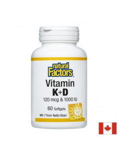 Витамин К2 120 mcg и D3 1000 IU Здраве за костите и кръвоносните съдове 60 софтгел капсули