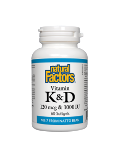 Витамин К2 120 mcg и D3 1000 IU Здраве за костите и кръвоносните съдове 60 софтгел капсули 2
