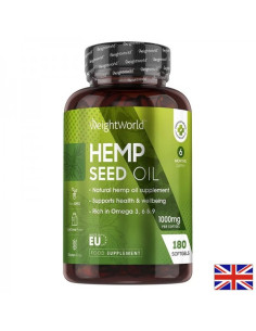 Опорно-двигателен апарат и ендокринна система Масло от конопено семе (Hemp seed) 1 g х 180 софтгел капсули