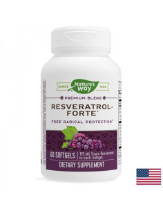 Премиум формула за сърдечно-съдовата система и мозъка Resveratrol Forte 60 софтгел капсули