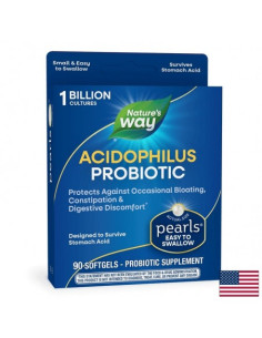 Пърлс Пробиотик Acidophilus Добро храносмилане и стомашно-чревен баланс 1 млрд. активни пробиотици, 90 софтгел капсули