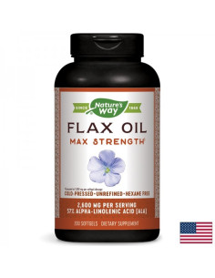 Ленено масло – висока концентрация, максимум сила Flax Oil Max Strength 52- ALA 1300 mg, 200 софтгел капсули