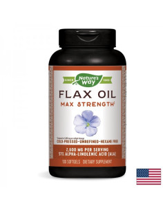 Ленено масло – висока концентрация, максимум сила Flax Oil Max Strength 57- ALA 1300 mg, 100 софтгел капсули