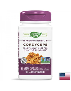 Кордицепс - премиум екстракт за жизненост и сила Тоник за дихателната система 500 mg, 60 капсули