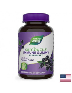 Самбукус Гъми с черен бъз, цинк, витамини С - D Sambucus Gummies 60 желирани таблетки 2