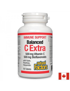 Витамин С (500 mg) - биофлавоноиди (500 mg) Антиоксидант, имуностимулатор и венотоник 90 таблетки за 3 месеца прием