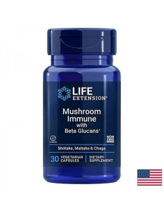 Mushroom Immune with Beta Glucans Медицински гъби и бета глюкани 30 капсули
