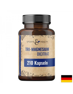 Мускулна функция, сърдечно и неврологично здраве Магнезий (три-магнезиев-дицитрат) 120 mg x 210 капсули
