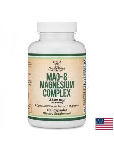 Мag-8 Магнезиев комплекс – 8 форми на магнезий Мускулно, сърдечно и неврологично здраве 142 mg, 180 капсули за 6 месеца прием
