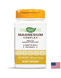 Магнезий (комплекс) с висока активност Мускулна функция, сърдечно и неврологично здраве 250 mg х 100 капсули