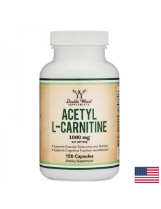 Ацетил Л-Карнитин - мускулна сила, енергия, отслабване 1000 mg, 150 капсули за 75 дни прием
