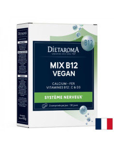 Костна система и кръвообращение Витамин В12 + желязо, калций, витамин С и D3 (веган формула) 60 таблетки