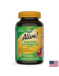Калций + Витамин D3 Алайв Alive! Calcium + Vitamin D3 Gummies 60 желирани таблетки