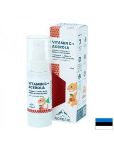 Витамин С - ацерола за деца и възрастни Имуностимулатор и антиоксидант Спрей за уста с вкус на касис, 200 впръсквания