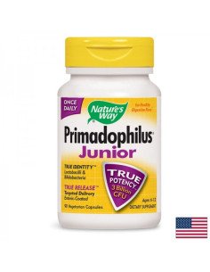 Пробиотик Примадофилус Джуниър – за деца (6-12 г.) Primadophilus Junior 3 млрд. активни пробиотици, 90 капсули със забавено о