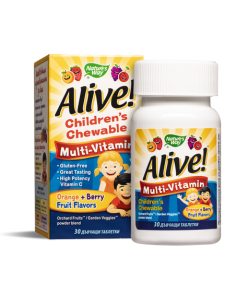 Мултивитамини за деца Алайв Alive! Childrens Chewable Multi-Vitamin 30 дъвчащи таблетки 2