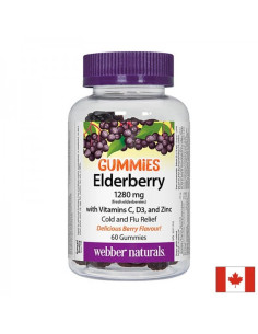 Черен бъз + витамини C, D3 и цинк Комплексна формула за силен имунитет 60 желирани таблетки с вкус на горски плодове