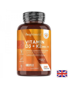 Костна система Витамин D3 4000 IU + K2 100 µg (Vitamin D+K) 240 таблетки
