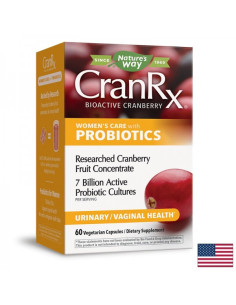 CranRx – уринарни и вагинални инфекции Биоактивна червена боровинка (концентрат) - пробиотици 60 капсули