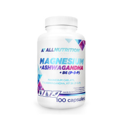Allnutrition Magnesium + Ashwagandha + B6 - Магнезий + Ашваганда + Витамин B6 | 100 caps