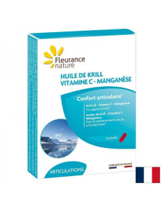 В подкрепа на костите и сърцето Крил (масло) + Витамин С и Манган 300 mg (EPA 36 mg, DHA 16 mg), 15 капсули