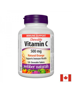 Chewable Vitamin C Natural Orange Витамин С 500 mg 120 дъвчащи таблетки с вкус на портокал