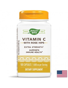 Високодозиран витамин С (1000 mg) - Шипка Антиоксидант и имуностимулатор 100 капсули за тримесечен прием