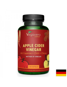 Контрол на кръвната захар и теглото Ябълков оцет + лют червен пипер, канела и хром 120 капсули