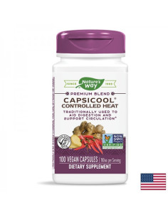 Премиум формула за добро храносмилане и кръвообращение Capsicool - с лют червен пипер, джинджифил и глюкоманан 100 капсули