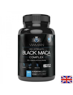 Формула за мъже с черна и жълта мака и L-Аргинин Black Maca Complex High Strength Viaman 180 капсули