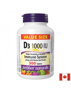 Здрави кости и силен имунитет Витамин D3 1000 IU, 500 таблетки