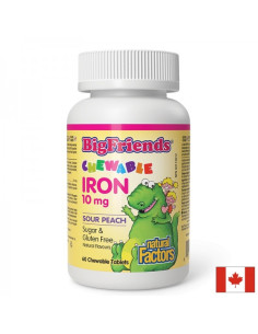 Желязо за деца Big Friends, 10 mg 60 дъвчащи таблетки, с вкус на праскова