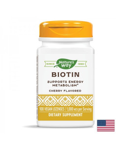 Биотин Коса, кожа и нокти, клетъчна енергия 1000 mcg x 100 таблетки за смучене