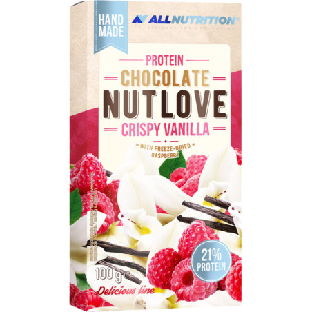 Allnutrition Protein Chocolate - Crispy Vanilla with Rasperry - Протеинов Шоколад | 100g