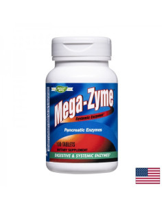 Панкреатични ензими Mega-Zyme Dual action Enzymes При проблеми с панкреаса и нарушено храносмилане 100 таблетки
