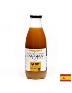 Костен бульон - телешки и пилешки, БИО С куркума, джинджифил, ябълков оцет и хималайска сол 1 литър